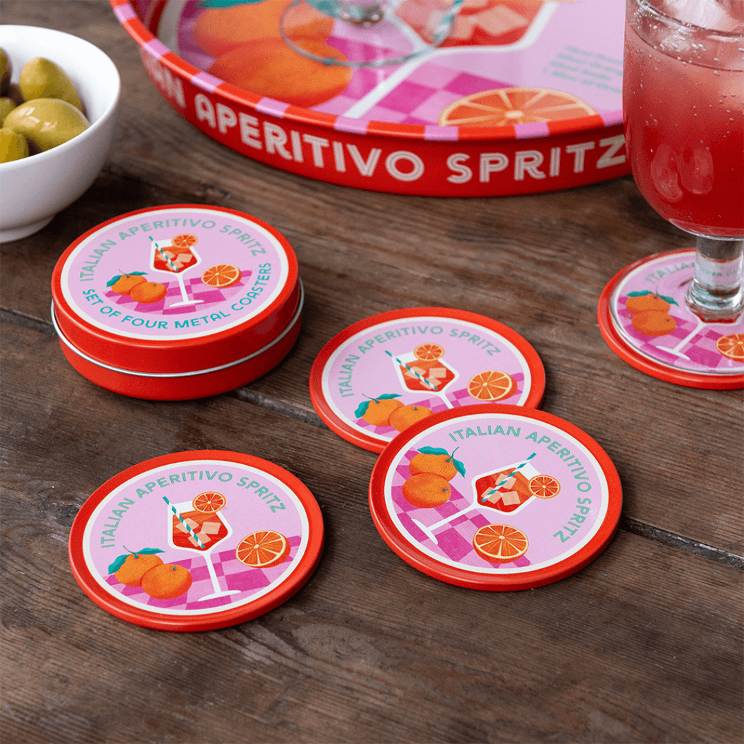 Aperitivo Spritz Metal Coaster Set