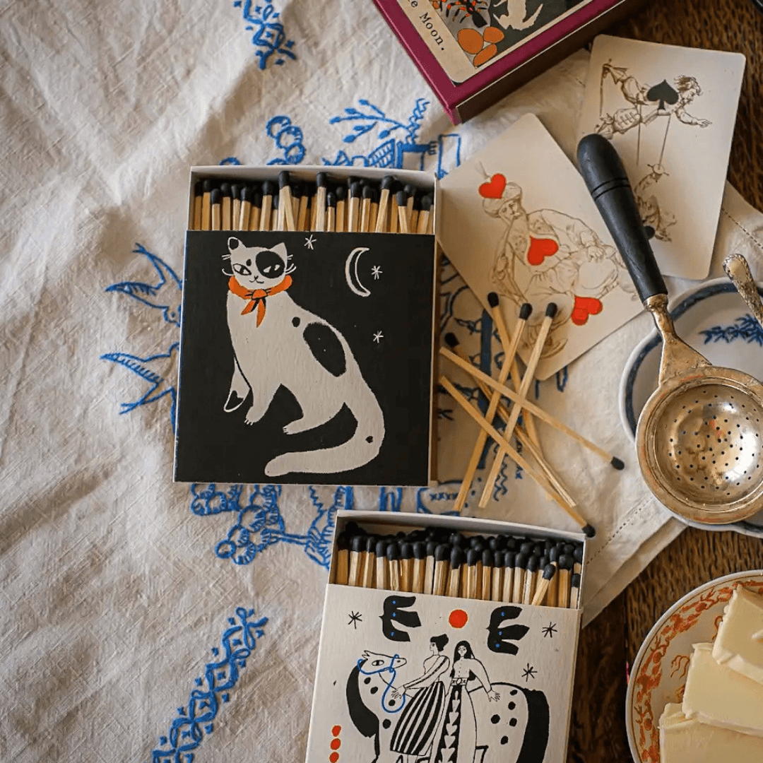 Black Spotted Kitten Box of Matches