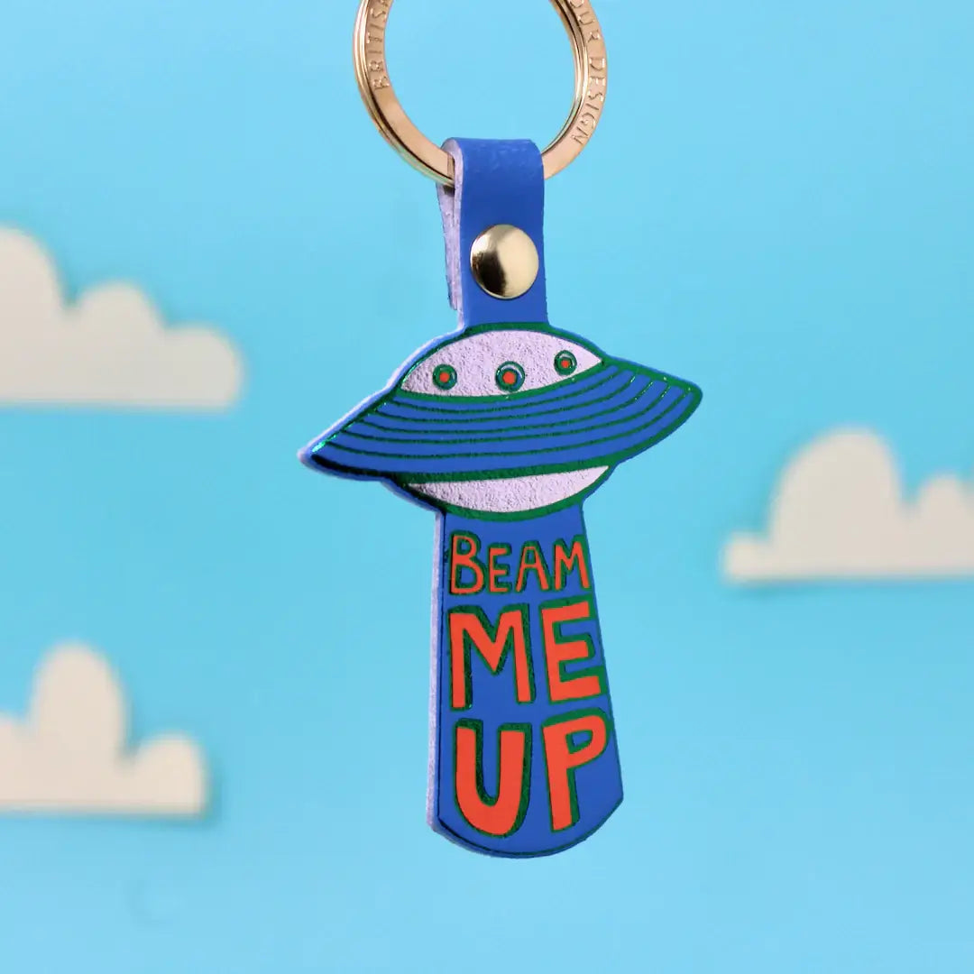 Beam Me Up UFO Key Ring