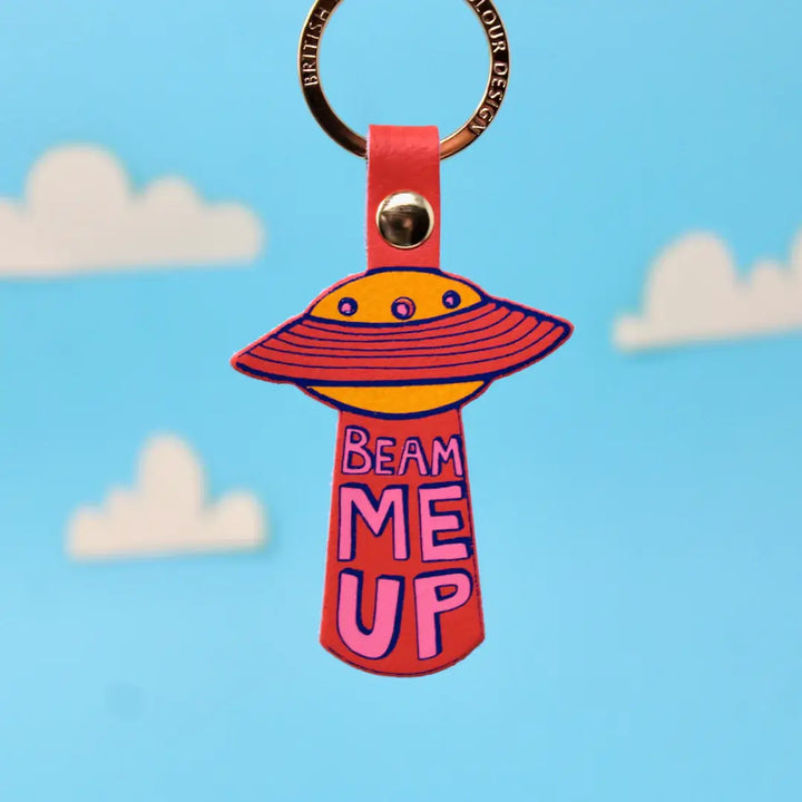 Beam Me Up UFO Key Ring