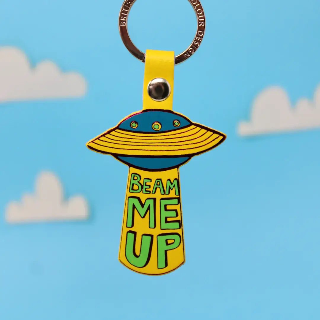 Beam Me Up UFO Key Ring