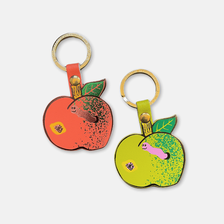 Juicy Worm Apple Keyring