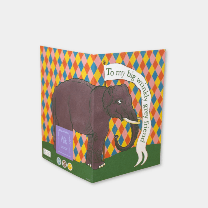 Wrinkly Elephant Birthday Greetings Card