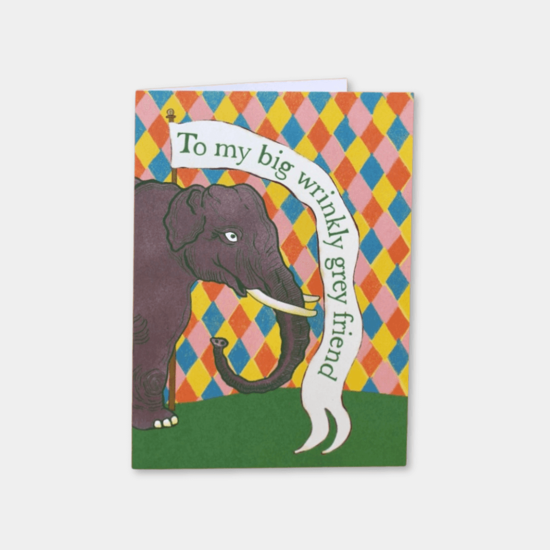 Wrinkly Elephant Birthday Greetings Card