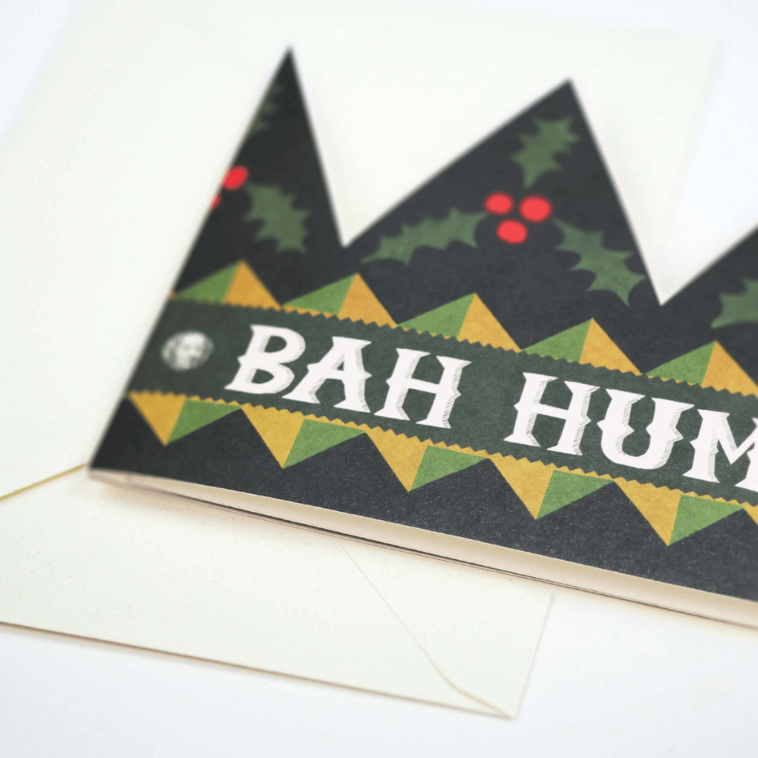 Bah Humbug Christmas Party Hat Greetings Card