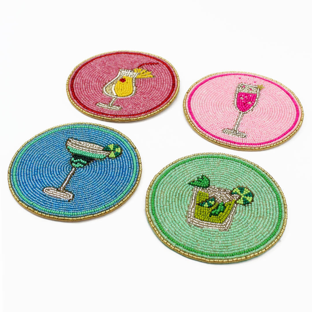 Beaded Cocktail Coaster Set