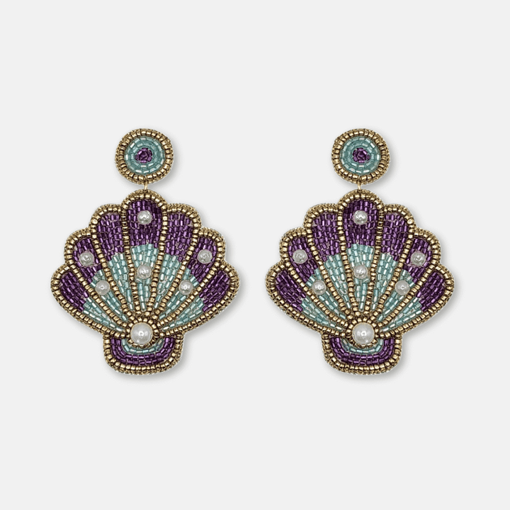 Ombre Beaded Shell Earrings