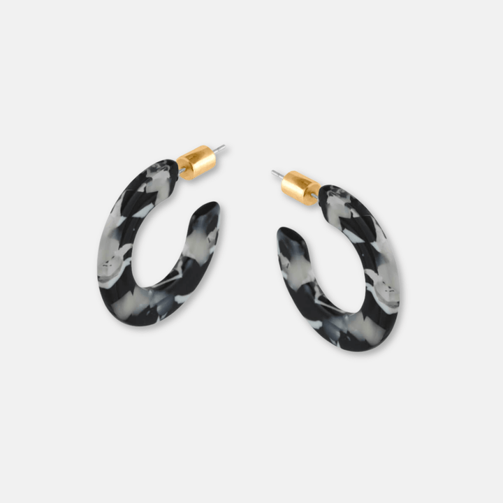 Small Flat Hoop Resin Earrings