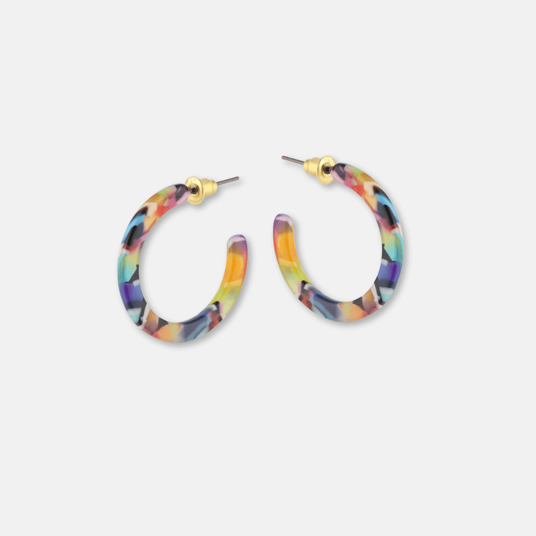 Tiny Resin Hoop Earrings