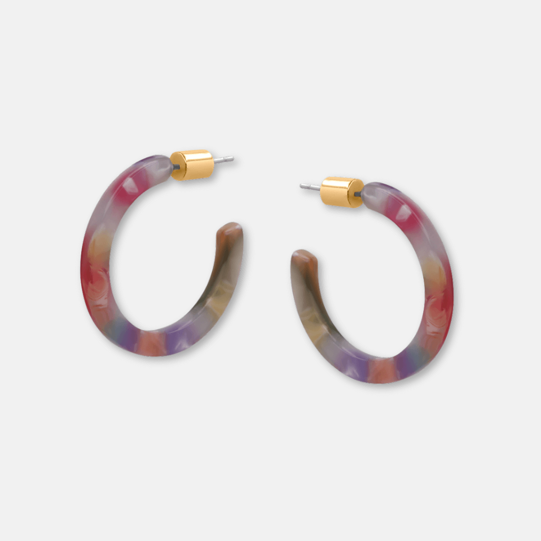 Tiny Resin Hoop Earrings