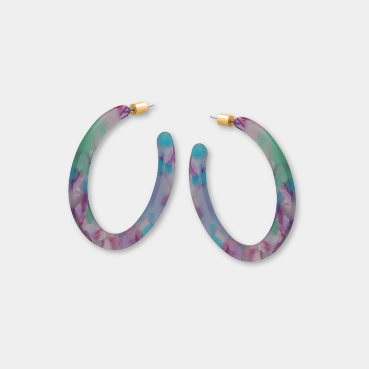 Oval Resin Hoop Earrings