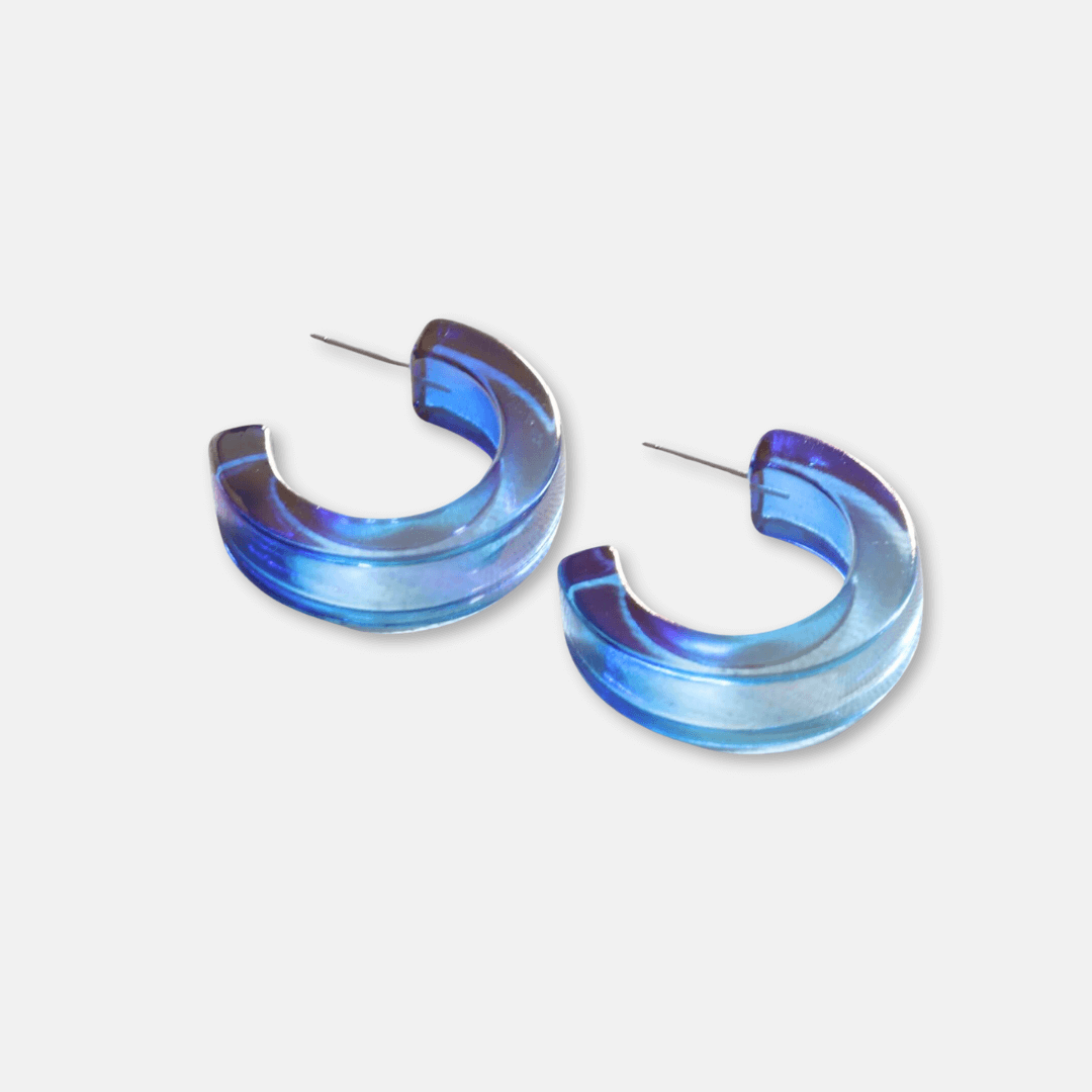 Chunky Two Tone Hoop Earrings