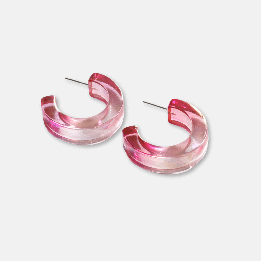 Chunky Two Tone Hoop Earrings