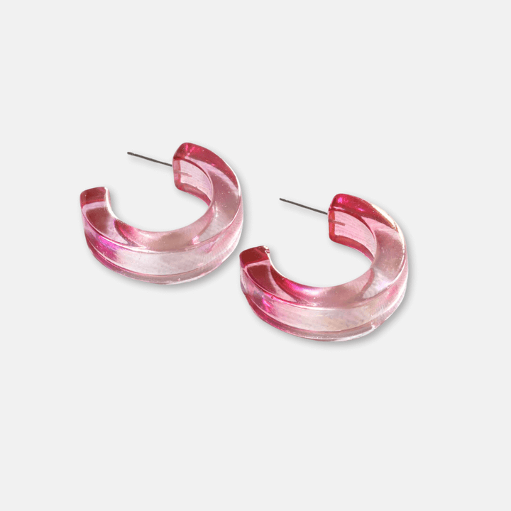 Chunky Two Tone Hoop Earrings