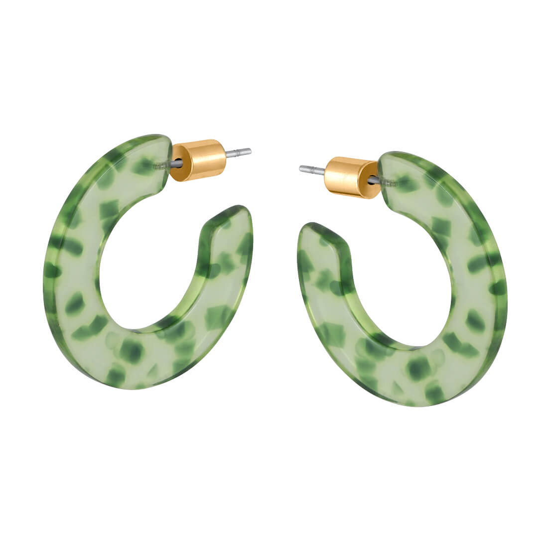 Small Flat Hoop Resin Earrings