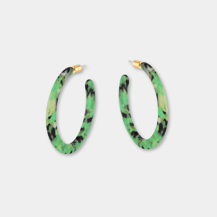 Oval Resin Hoop Earrings