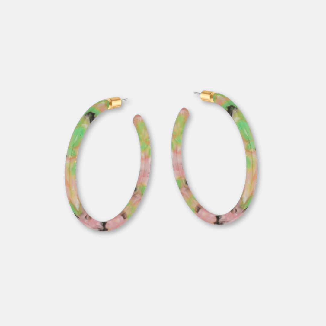 Thin Resin Hoop Earrings