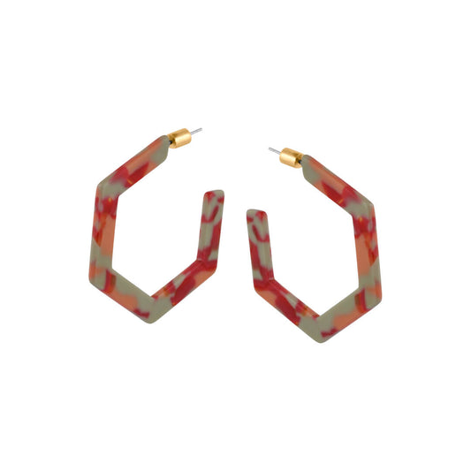 Hexagon Hoop Earrings