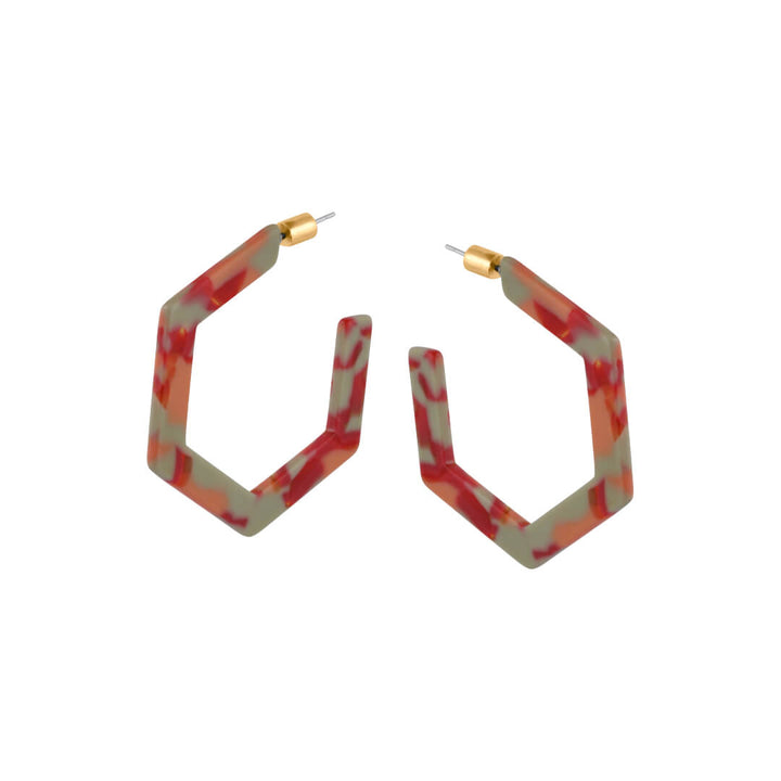 Hexagon Hoop Earrings