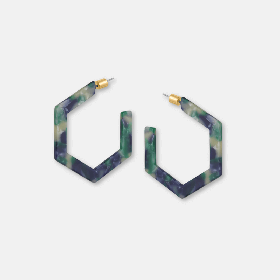 Hexagon Hoop Earrings