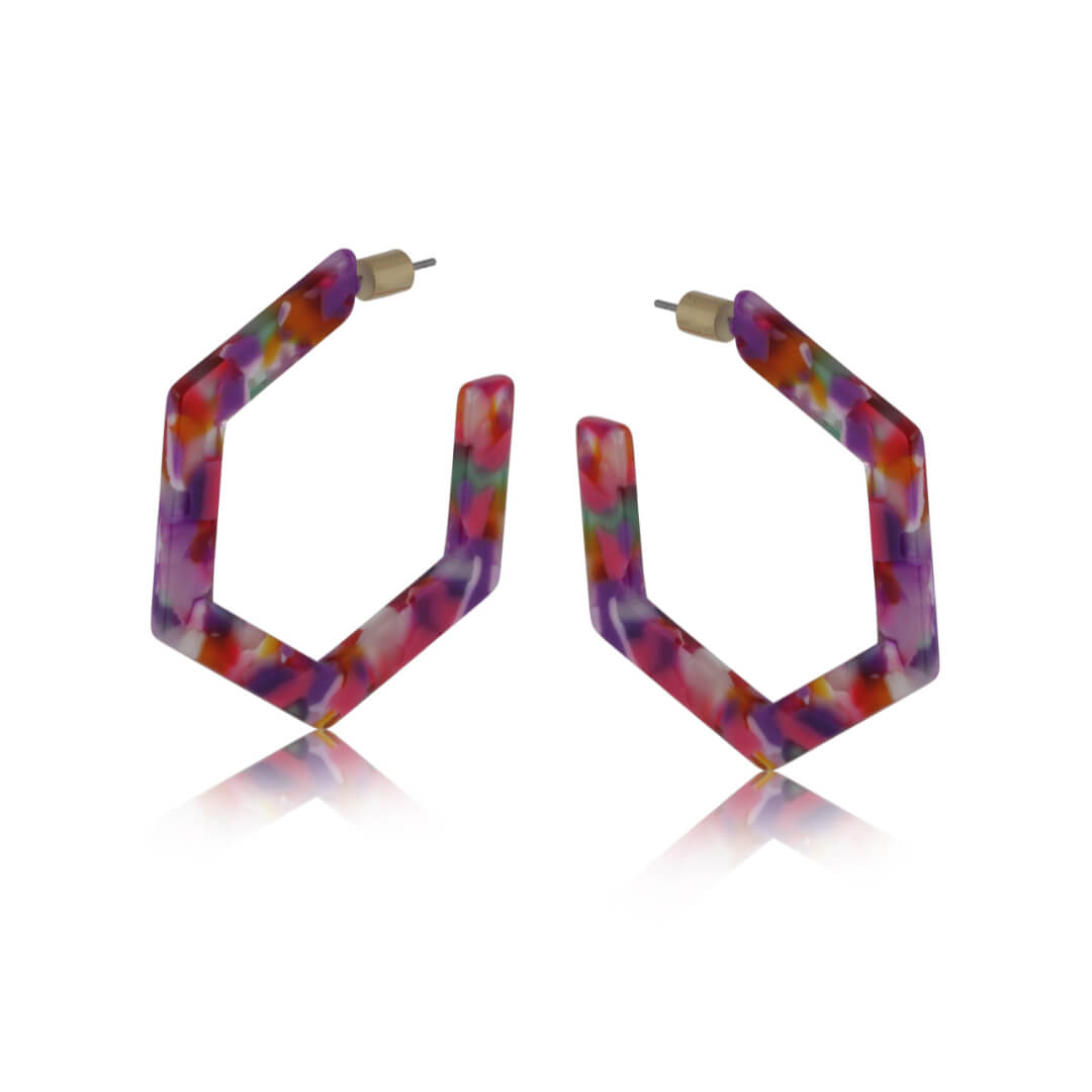 Hexagon Hoop Earrings