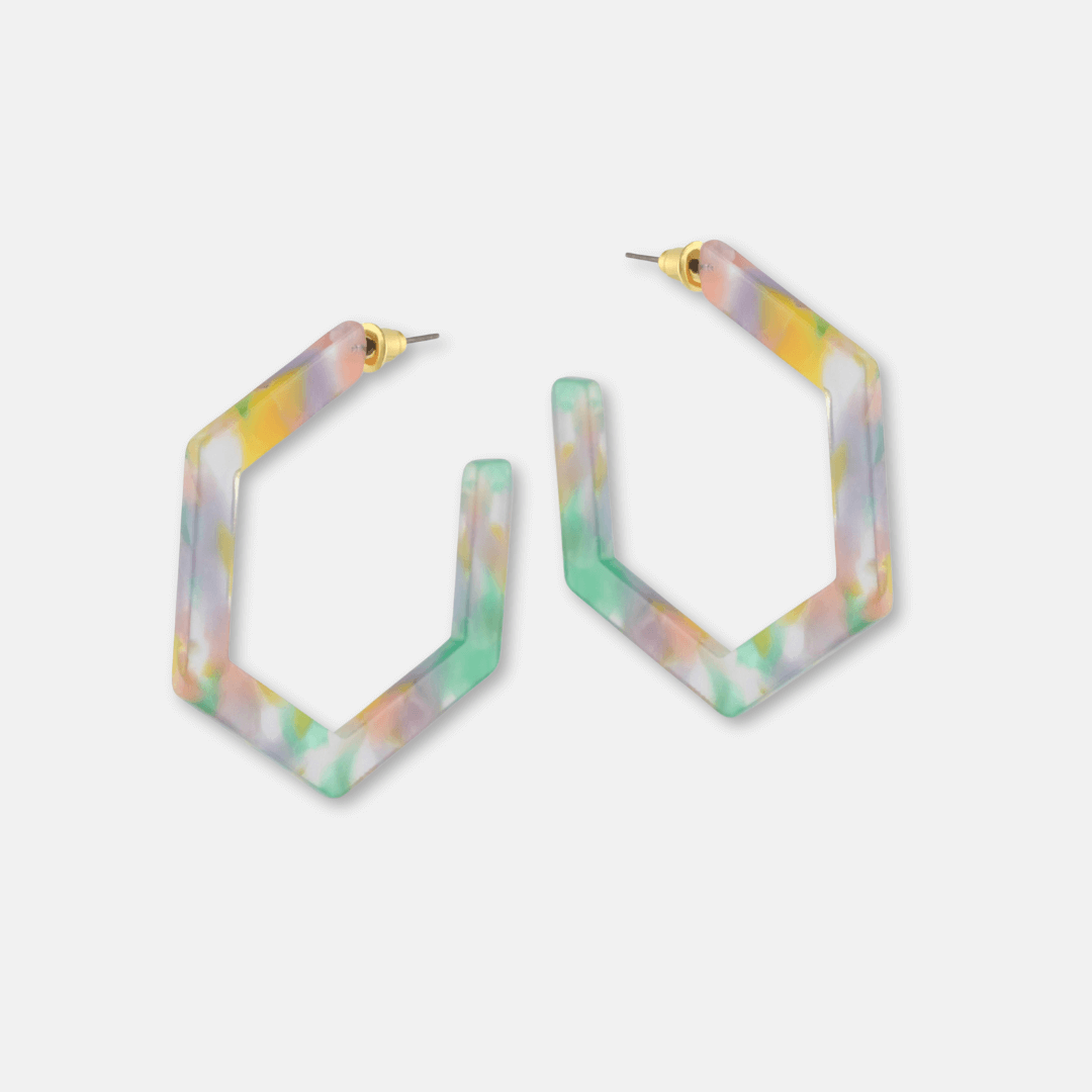 Hexagon Hoop Earrings