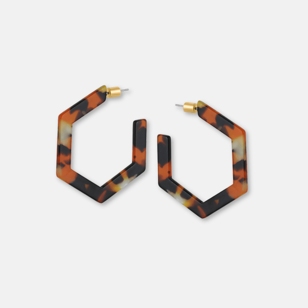 Hexagon Hoop Earrings