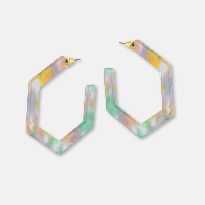 Hexagon Hoop Earrings