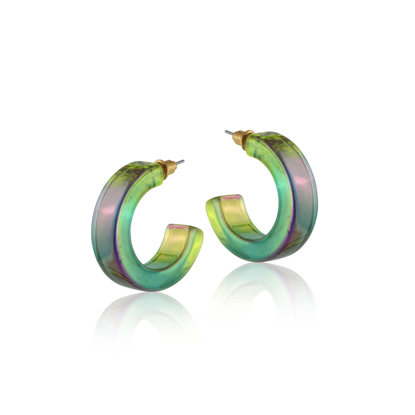 Iridescent Chunky Hoop Earrings