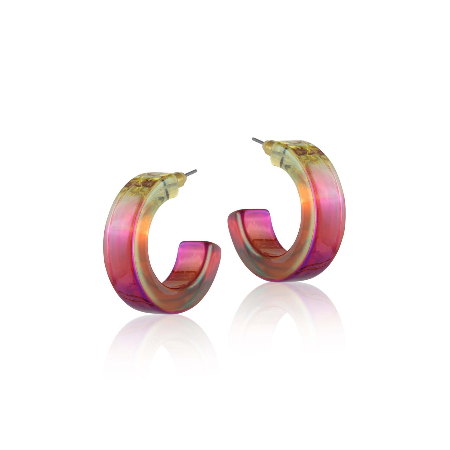 Iridescent Chunky Hoop Earrings