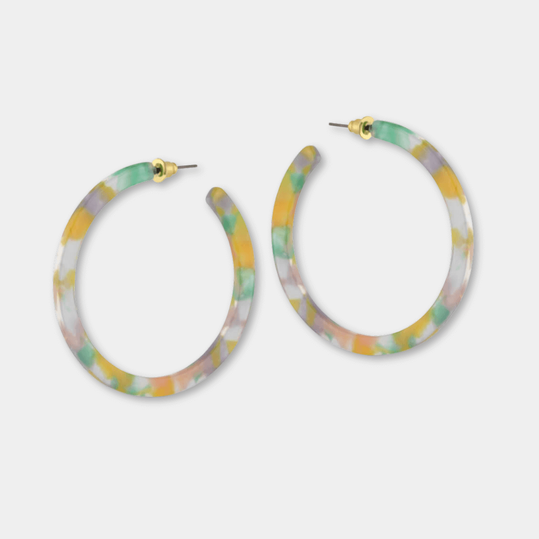 Thin Resin Hoop Earrings
