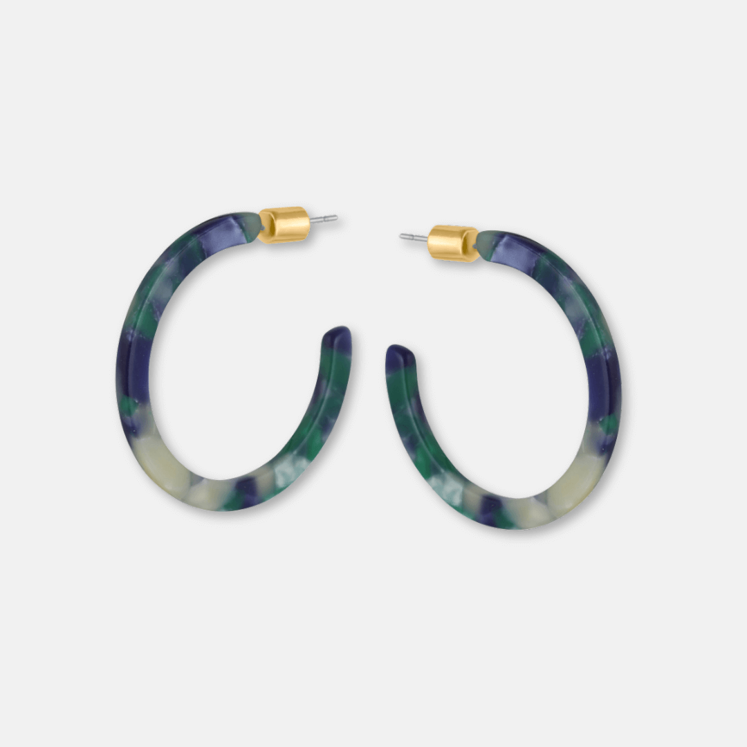 Medium Thin Resin Hoop Earrings