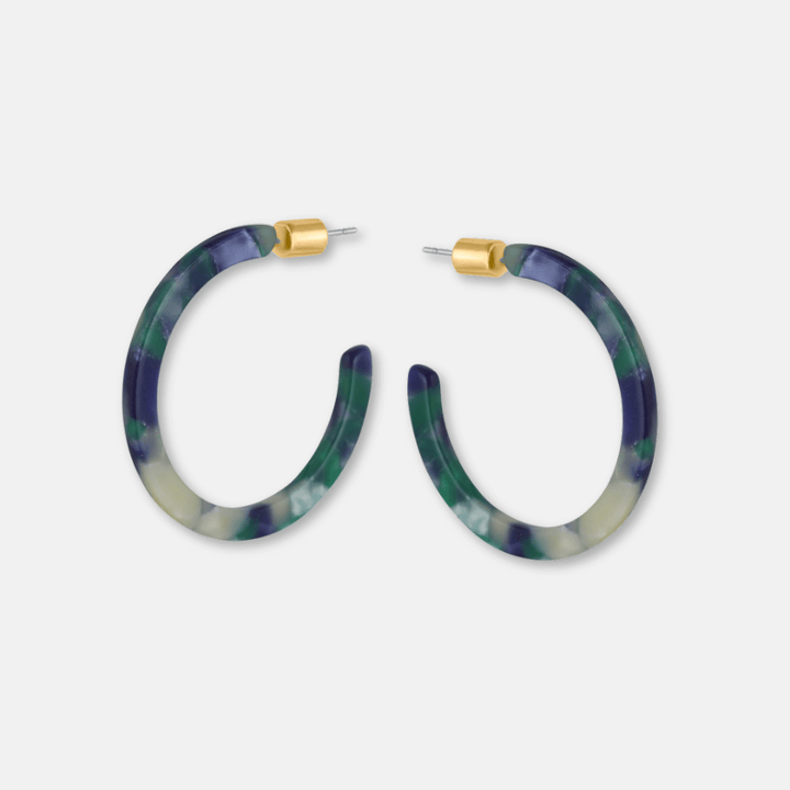 Medium Thin Resin Hoop Earrings