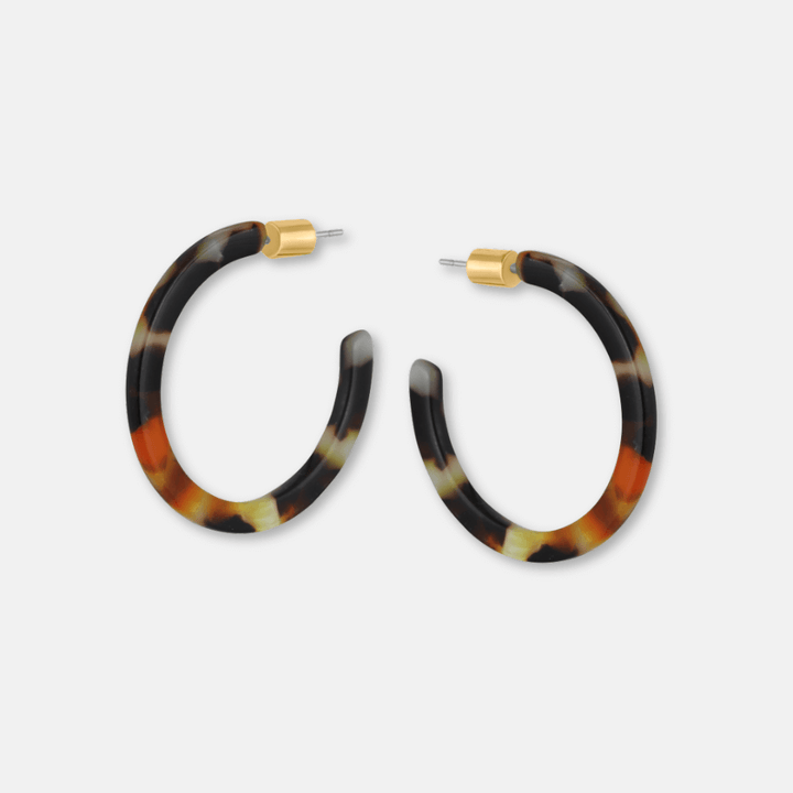 Medium Thin Resin Hoop Earrings