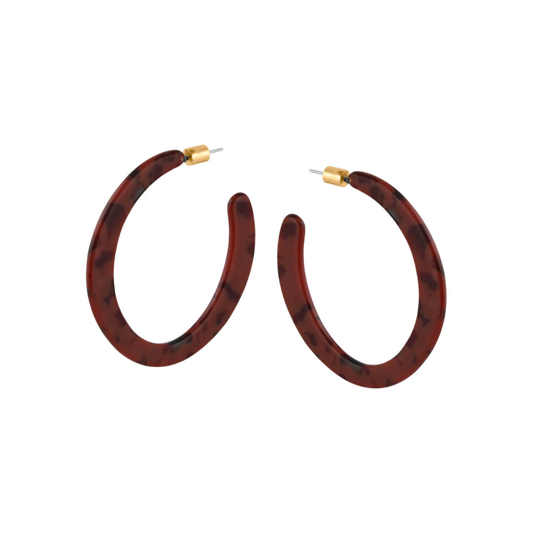 Oval Resin Hoop Earrings