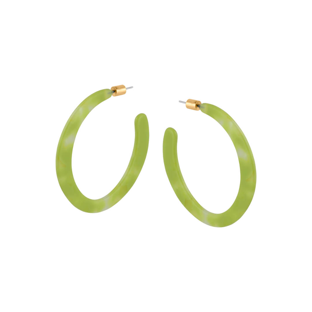 Oval Resin Hoop Earrings