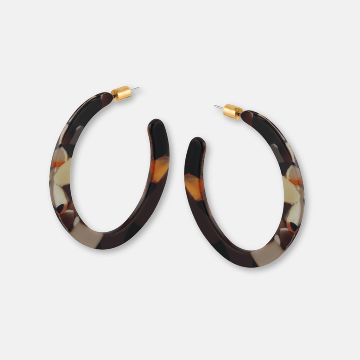 Oval Resin Hoop Earrings