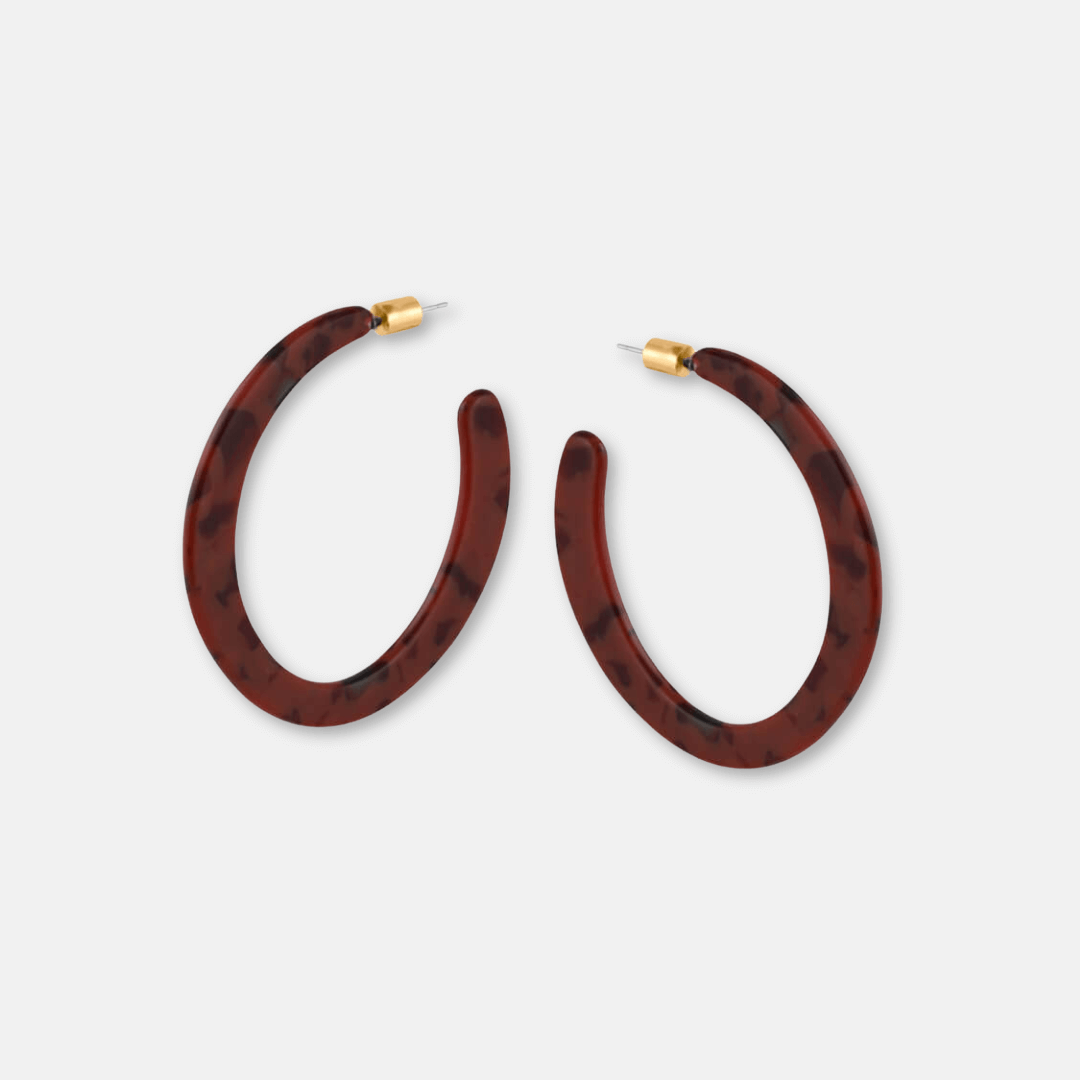 Oval Resin Hoop Earrings