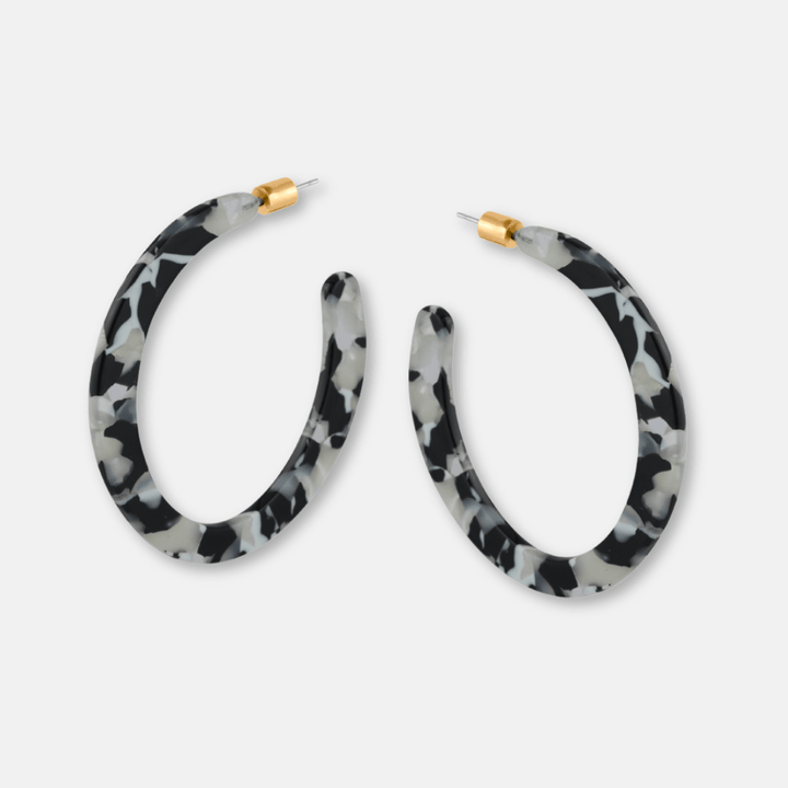 Oval Resin Hoop Earrings