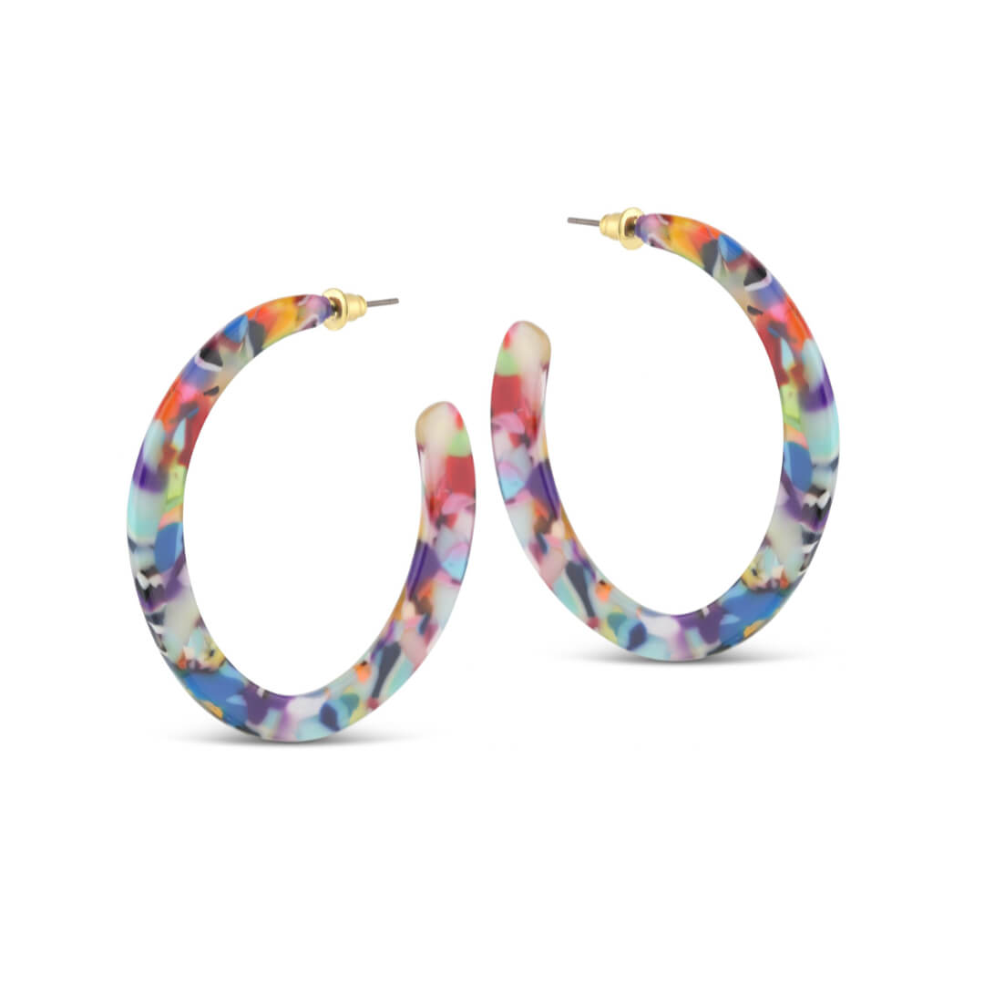 Oval Resin Hoop Earrings