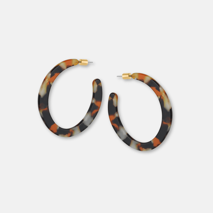 Oval Resin Hoop Earrings