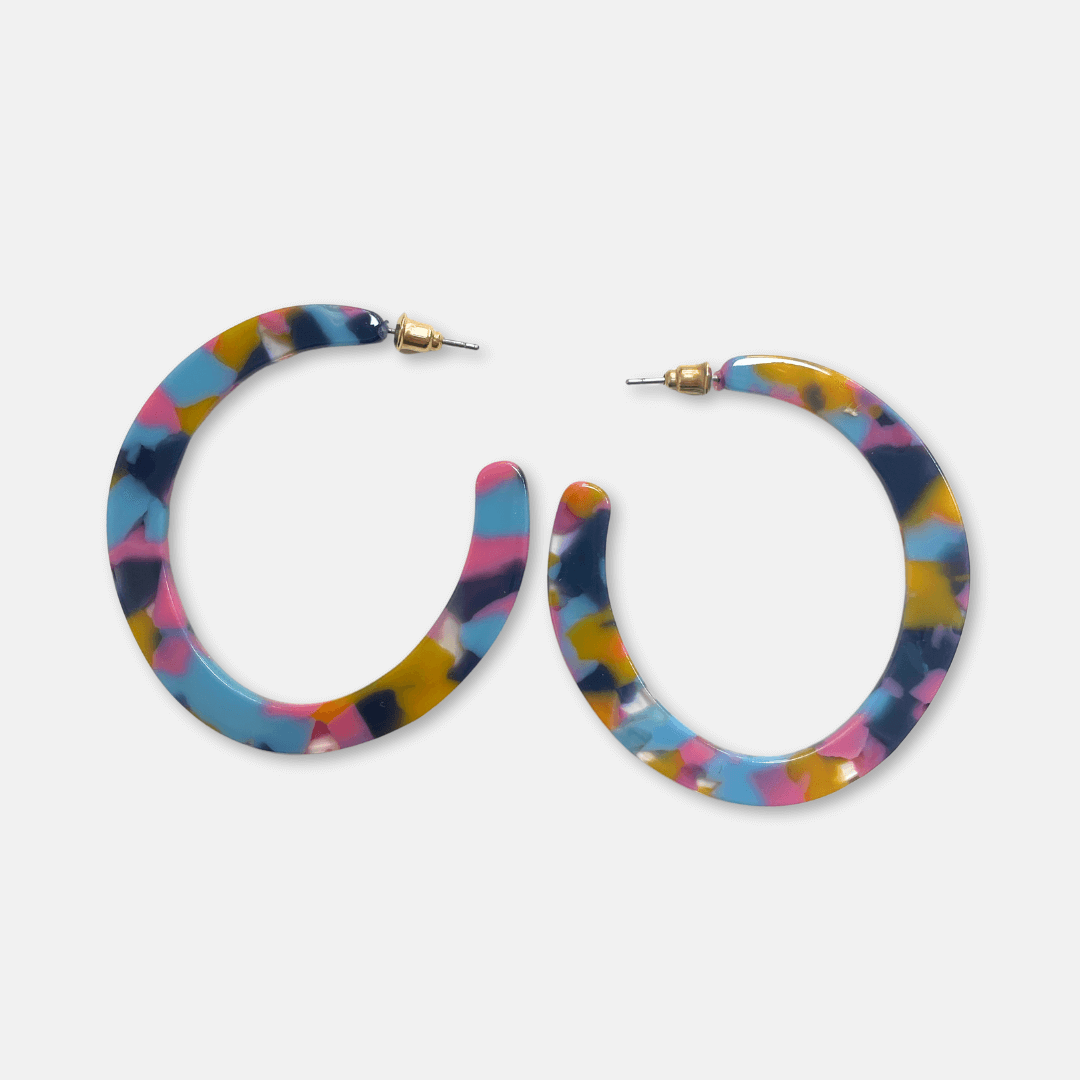 Oval Resin Hoop Earrings