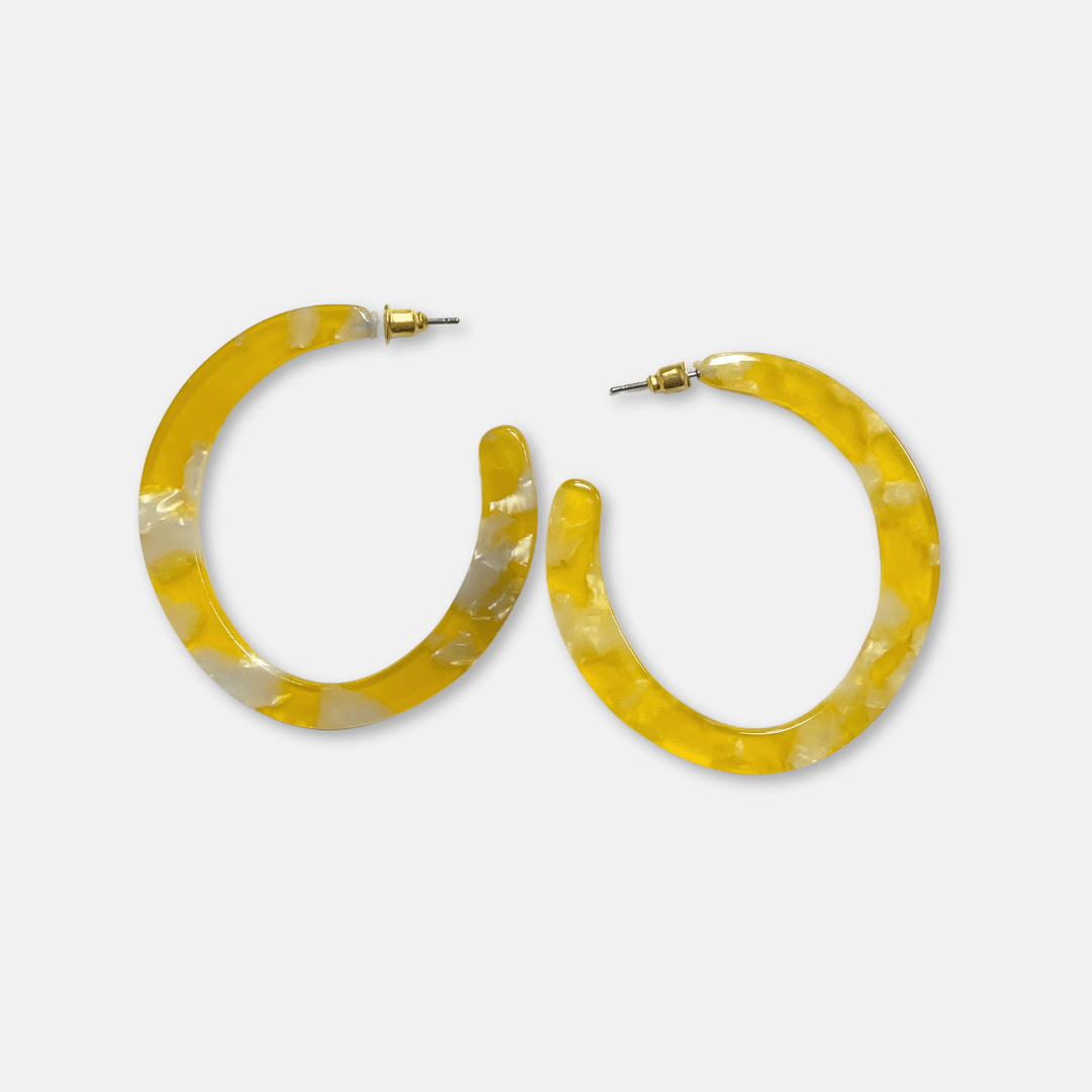 Oval Resin Hoop Earrings