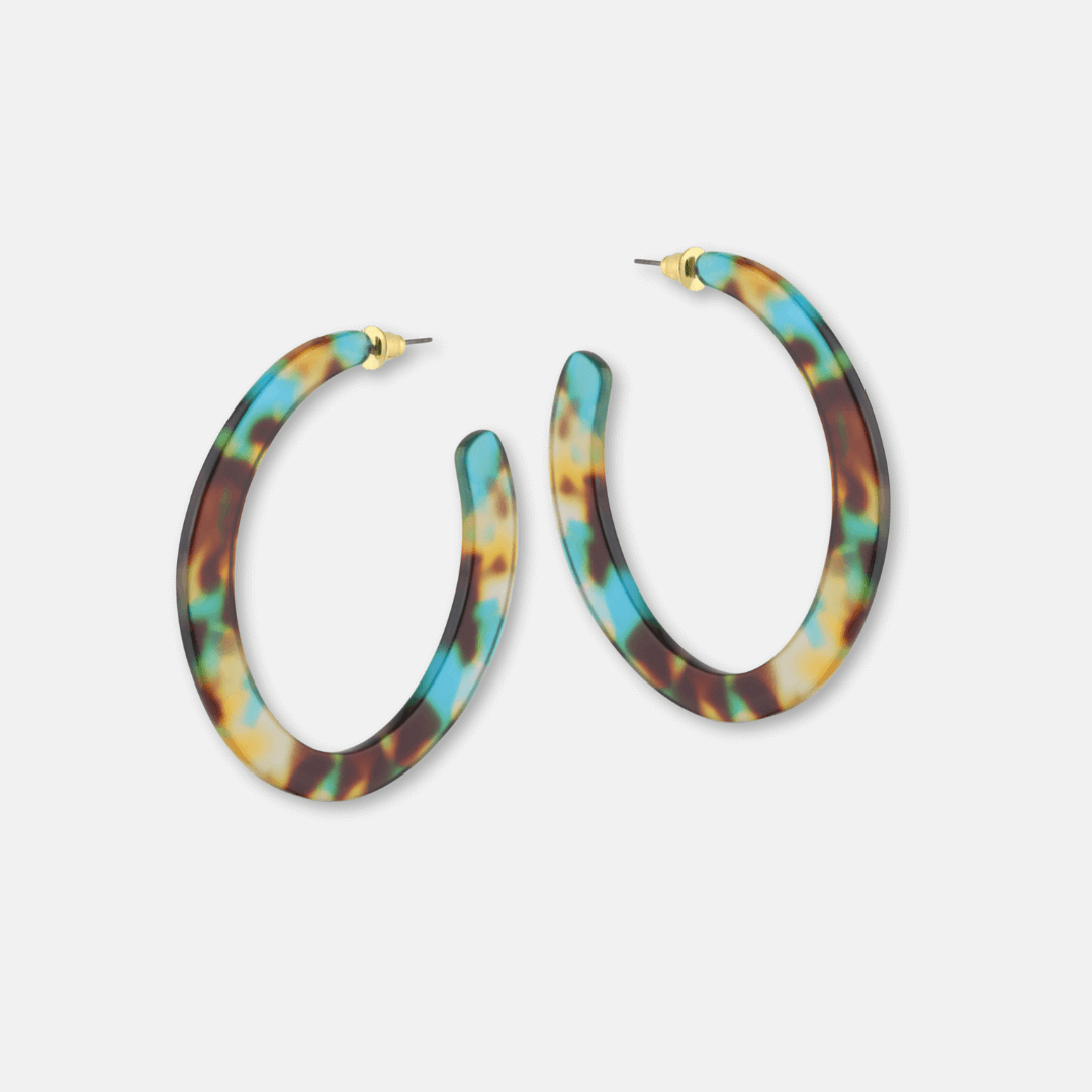 Oval Resin Hoop Earrings