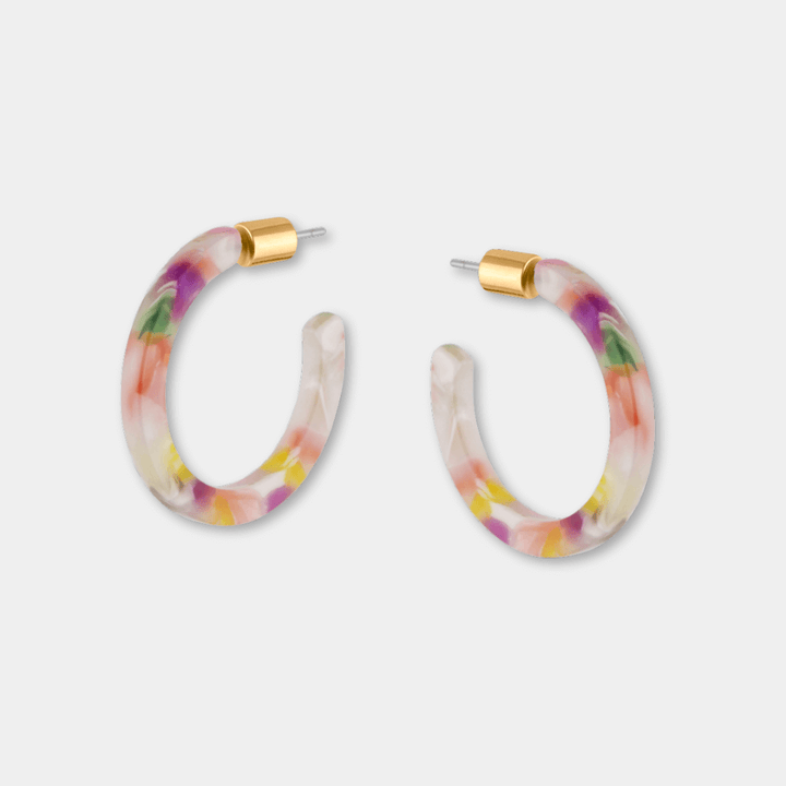 Tiny Resin Hoop Earrings
