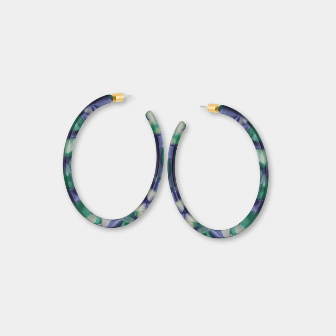Thin Resin Hoop Earrings
