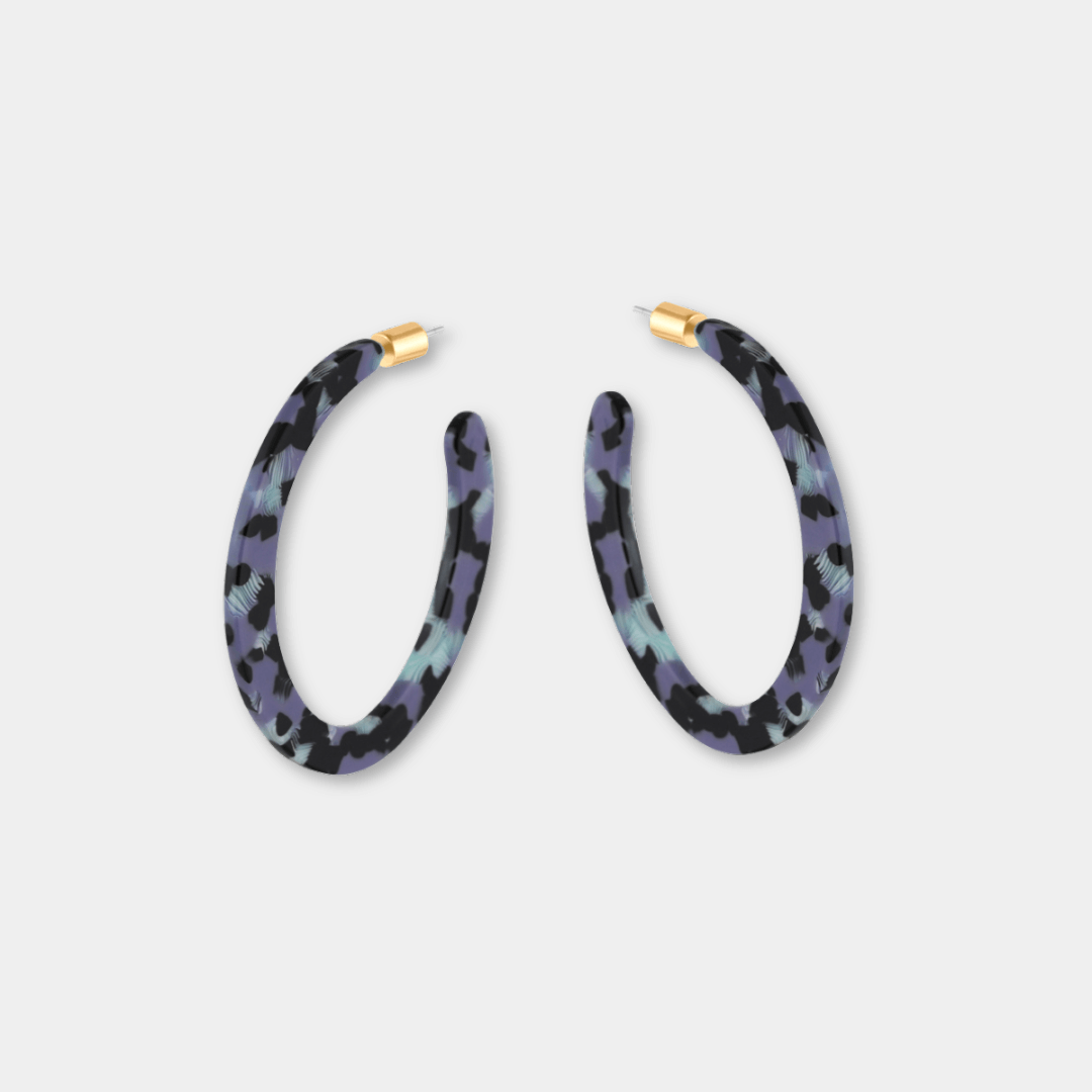 Oval Resin Hoop Earrings