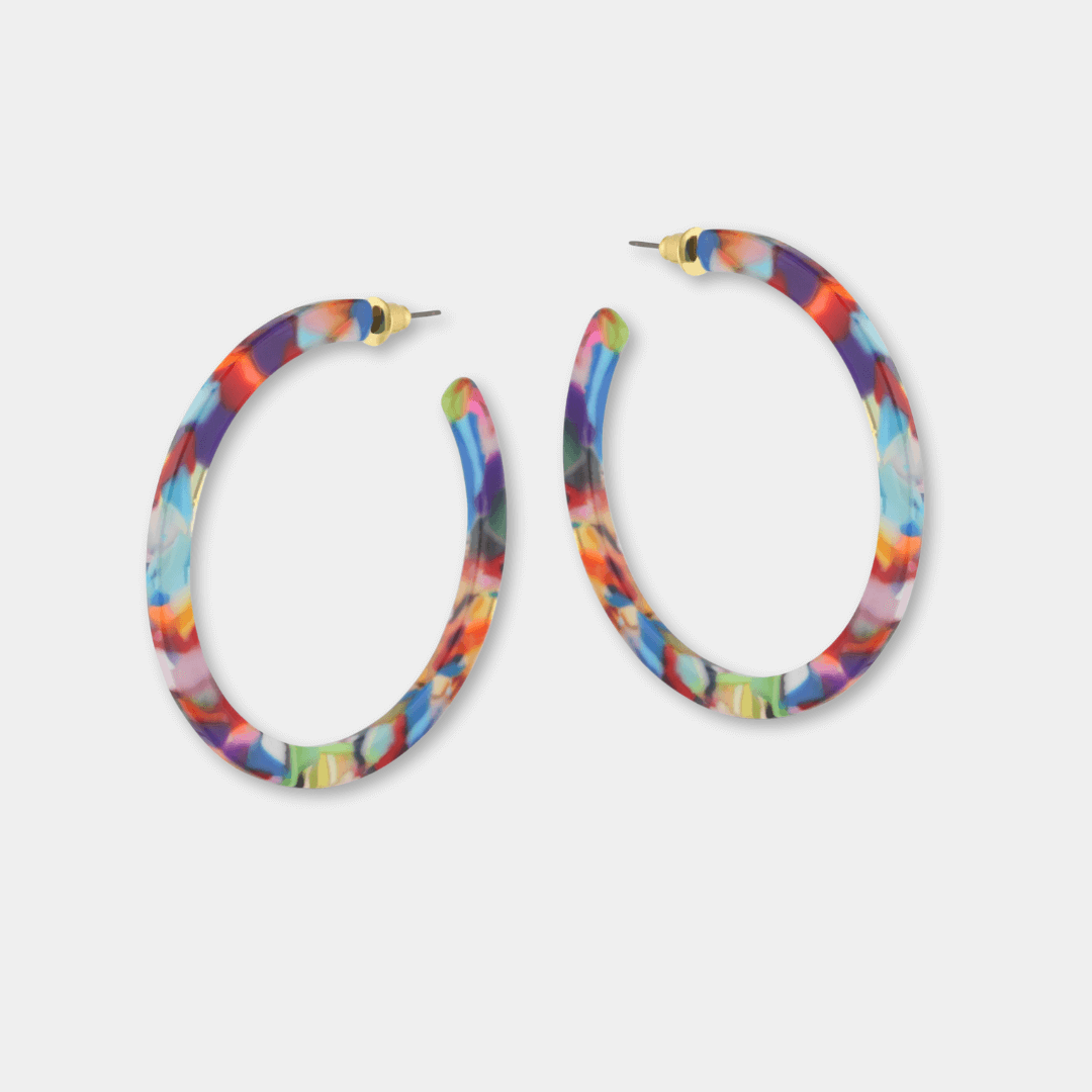 Thin Resin Hoop Earrings
