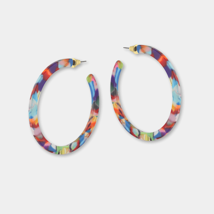 Thin Resin Hoop Earrings