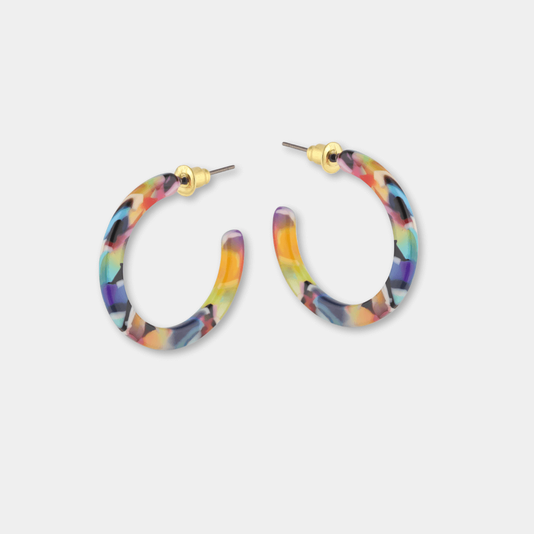 Tiny Resin Hoop Earrings